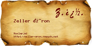 Zeller Áron névjegykártya